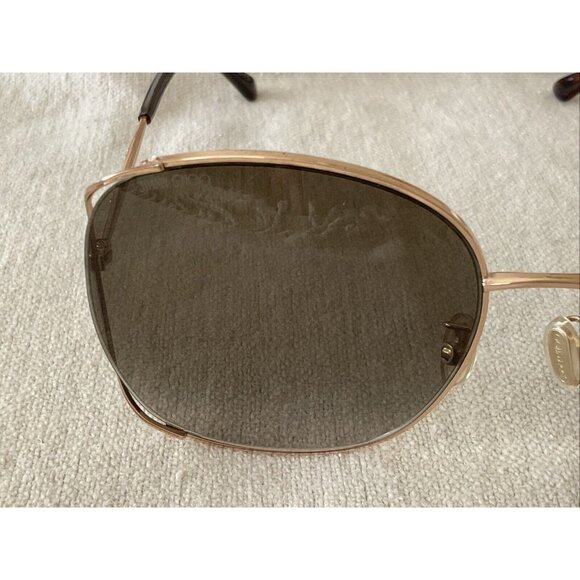 Jimmy Choo Womens Sunglasses Big Gold Rim Rhinestone On Arm W/case Gradient Lens - Picture 3 of 16